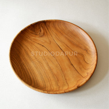 Wooden Teak Round Plate