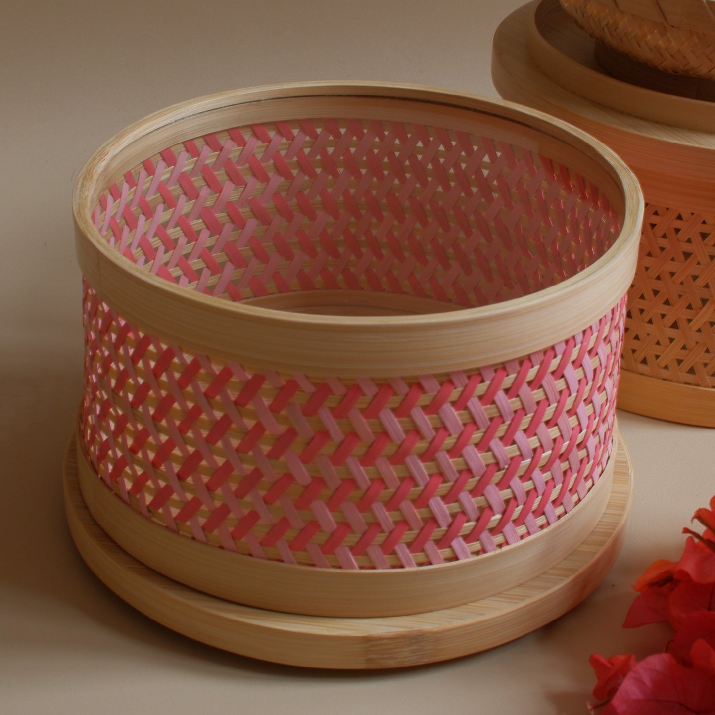 Frangipani Cake Stand (Natural & Pink)