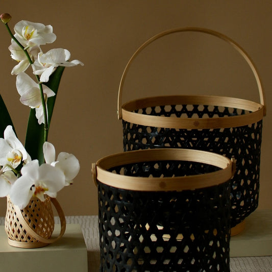 Yasa Basket Round Black